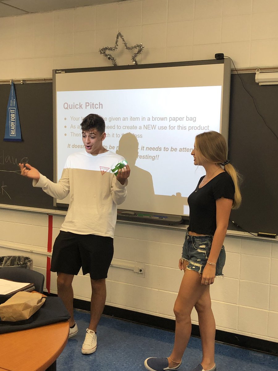 The start of this year’s Virtual Enterprise firm.  Quick Pitch a mystery item.  #outoftheboxthinking #futurebusinessleaders <a href="/POBJFK/">POBJFKHS</a> <a href="/pobjfkve/">POBJFK VE</a> <a href="/POBBusiness/">POB Business Dept. </a>