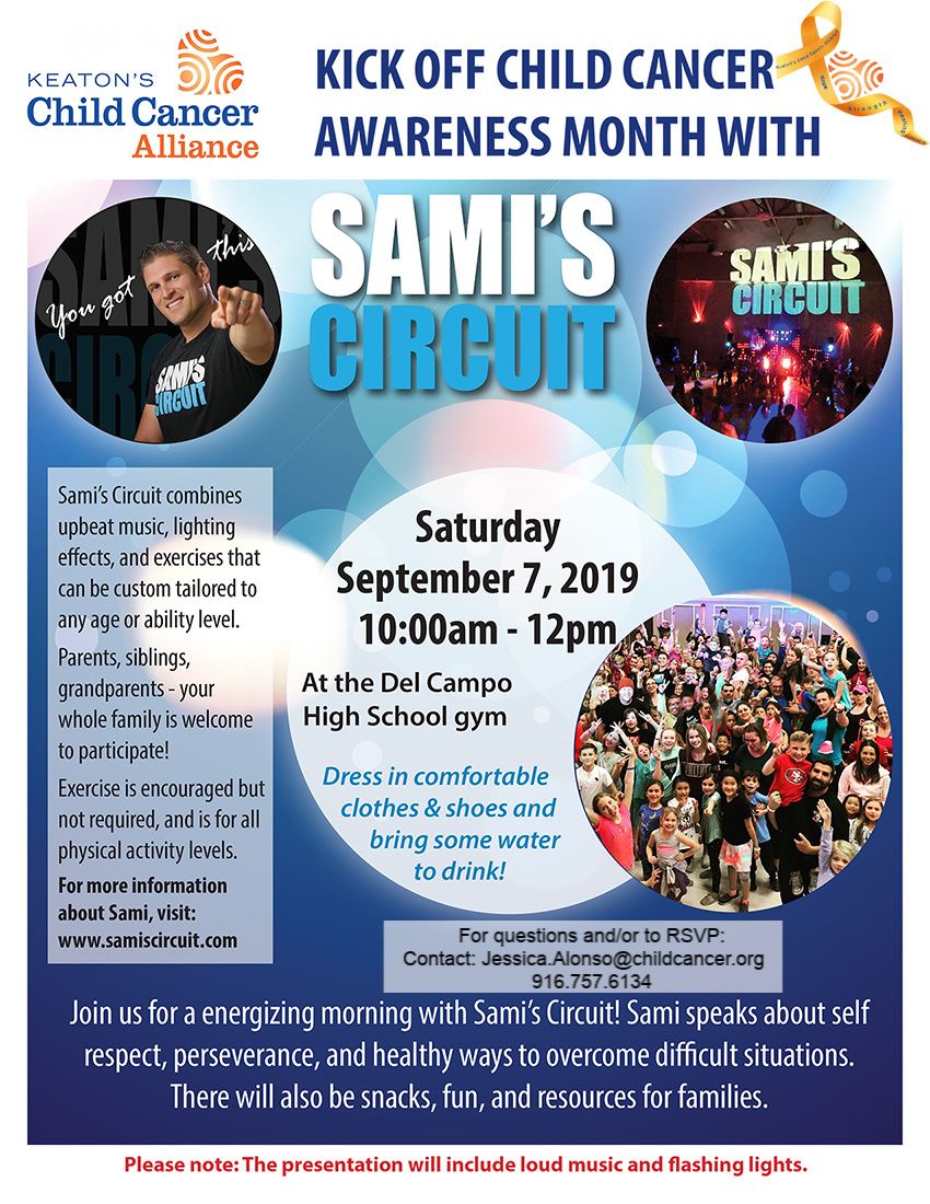KeatonsCCA's tweet photo. Join us for an energizing morning with @samiscircuit this Saturday, Sept 7th.  Sami speaks about self respect, perseverance, &amp; healthy ways to overcome difficult situations. There will also be snacks, fun, &amp; resources for families.  Everyone is welcome to attend!
#SamisCircuit https://t.co/CtoOjQZ9Kg