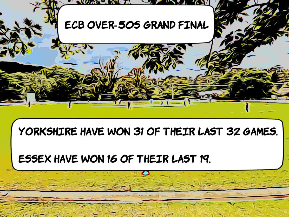Over50sC's tweet photo. This weekend's ECB Over-50s Grand Final should be a cracker.

Essex's batsmen have pulverised attacks throughout the summer, while 2-time defending champs Yorkshire have a formidable all-round side.

Several past, present &amp; future @CountiesEngland reps will be on show. https://t.co/6luuEpum4k