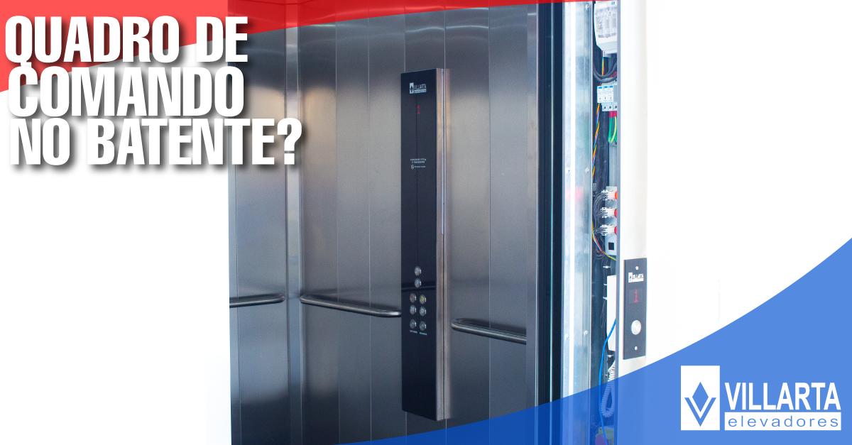 Identificamos que o local para instalação do quadro de comando do elevador ocupava um espaço importante para o edifício ou residência, então desenvolvemos o quadro de comando que fica no batente da porta do elevador, melhora o espaço para o edifício e o acesso para os técnicos.