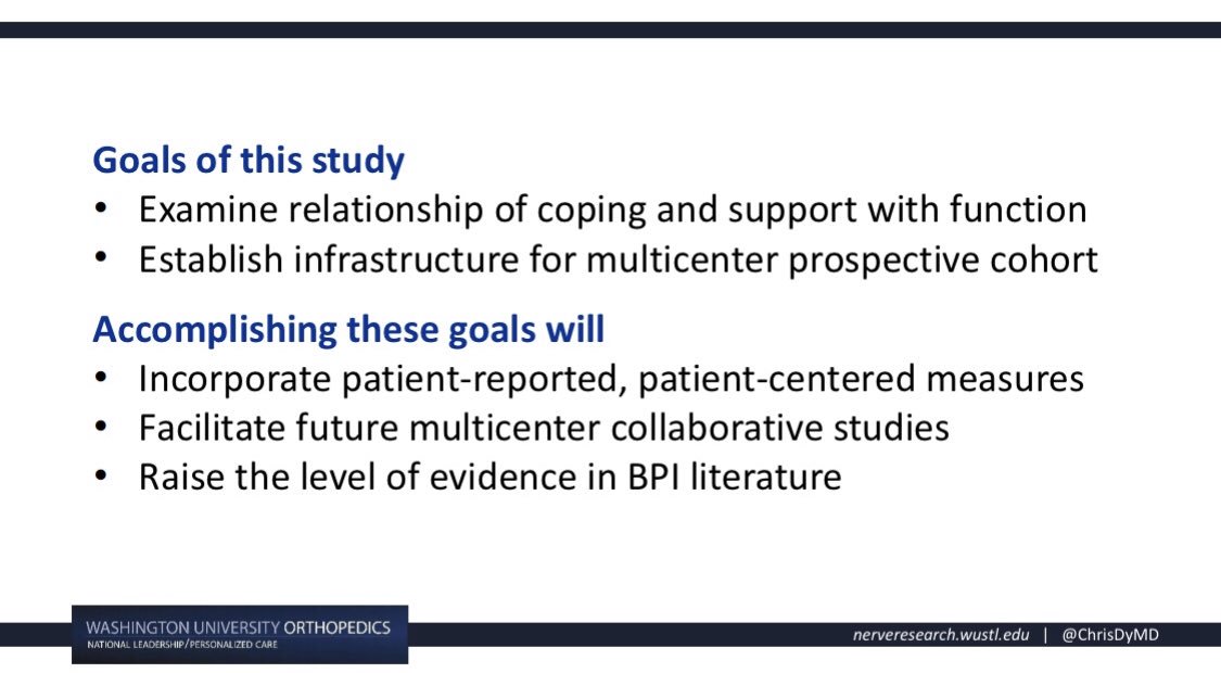 ChrisDyMD's tweet photo. Tremendous gratitude to @HandSociety for funding our #PLANeTstudy for #brachialplexus injuries.
We are excited to incorporate patient-reported, function-oriented outcomes and account for psychosocial components of recovery.
#nervesurgery #handsurgery #plasticsurgery #ASSH19 https://t.co/RBs4bYdxUf