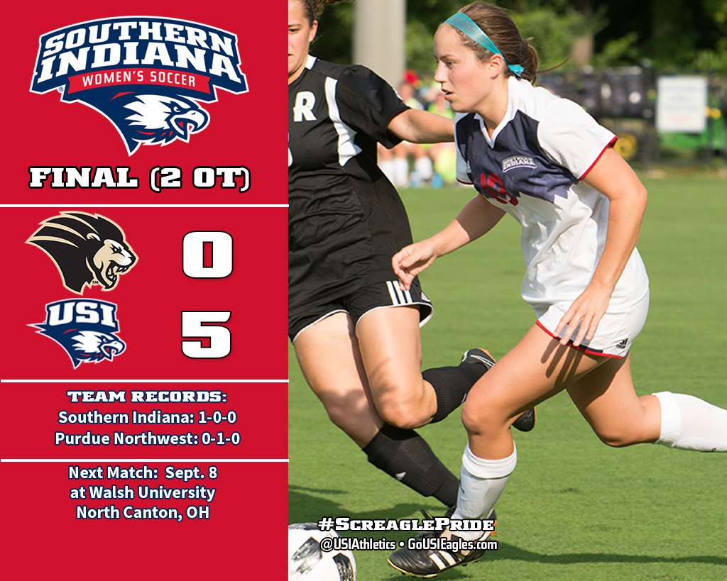 USIAthletics's tweet photo. .@usiwomenssoccer explodes offensively and posts a season-opening 5-0 victory. #GoUSIEagles 

USI Goals: Katlyn Andres; Jill DiTusa; Maggie Winter, Sunny Lehman; Courtney Spicer https://t.co/PQfZBm5g36