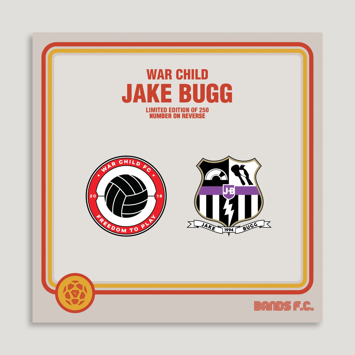 warchild_music's tweet photo. There are still a few numbered, limited edition @JakeBugg x #WarChildFC badges left. All put together by the brilliant people @_Bands_FC 🙏
Grab one while you still can https://t.co/3pwbAJvb0j
⚽ + 🎵 = ❤ https://t.co/tcLutncABM