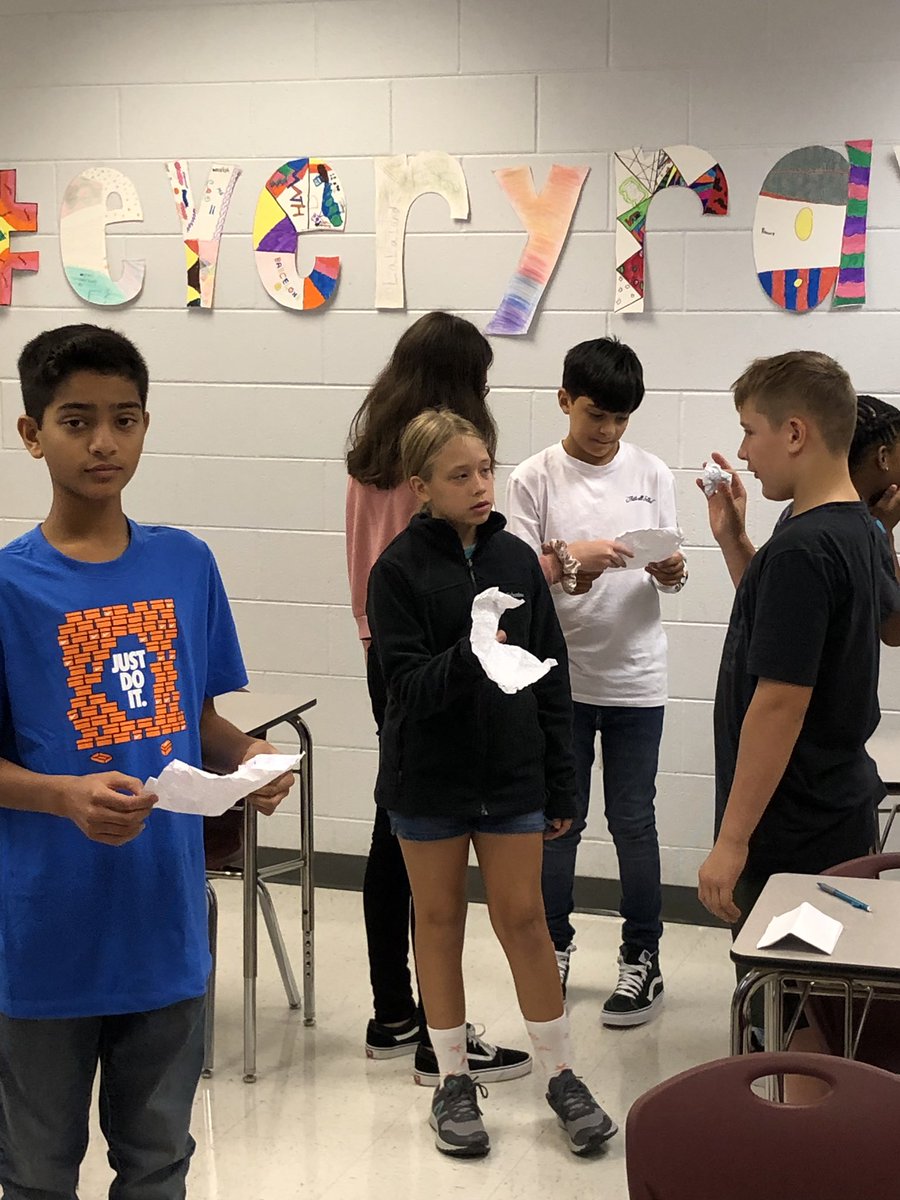 Paper ball "toss" today to continue to build our classroom community!  #everyraveneveryday_EDMS #oneccps