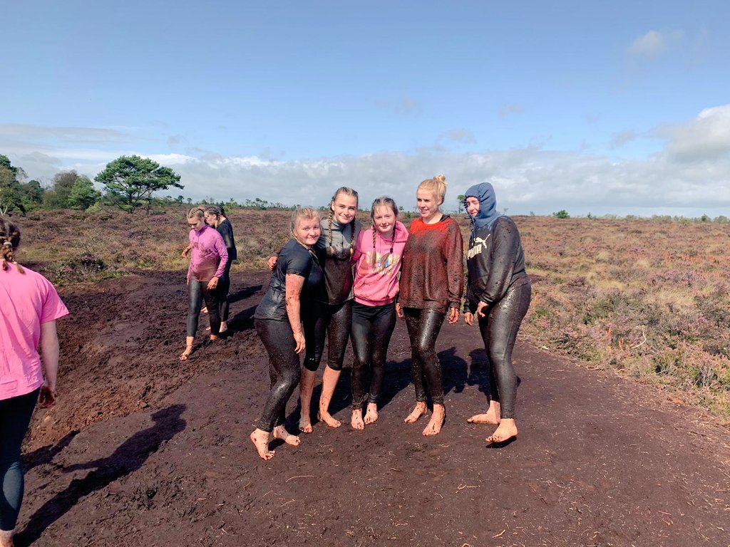 TYColaisteBride's tweet photo. A few of the girls got stuck in the mud👩🌾😱😆 #TYbonding #Bogjumping #stuckinthemud https://t.co/L9a5iAKCQL