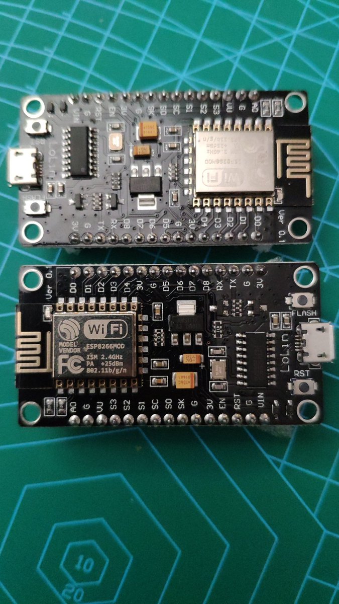 EA1HET's tweet image. Two new friends in the neighborhood: #LoLin #NodeMCU V3 with #ESP12F (ESP8266MOD) chip for a wireless security and perimeter protection #IoT project