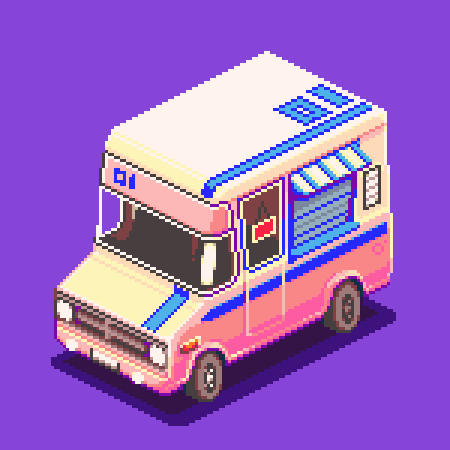 bif_pixel's tweet photo. Racing Ice Cream Van concept. #pixelart  #pyxel_edit https://t.co/6lNz35yB58
