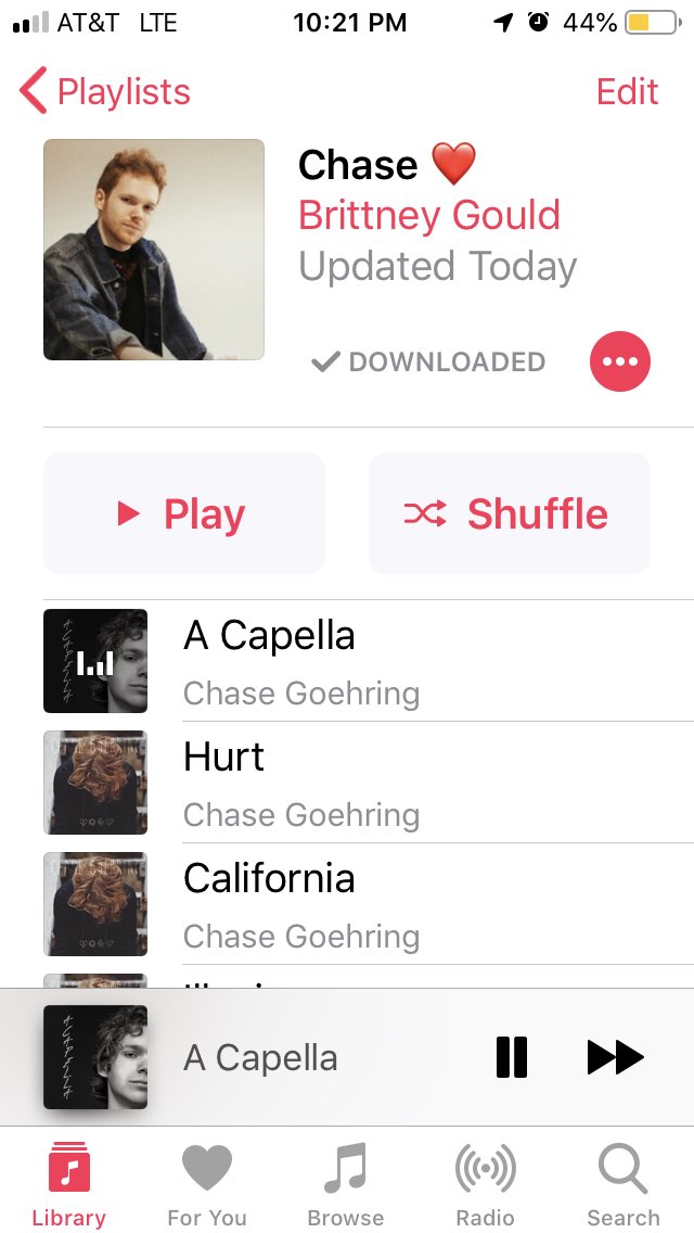 bippeyanne's tweet image. On my way home from the urgent care, still not feeling great so I’m listening to my @chasegoehring playlist ❤️ chase makes everything better, I can relate so much to his songs! #CGimage #CGSG #chasegoehring