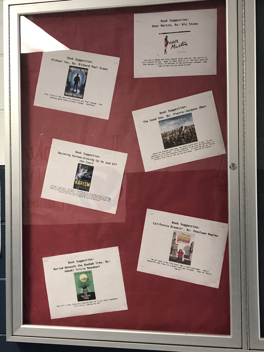 RCHSLibrary's tweet photo. Book suggestions! Just in time for the weekend 🙌🏼🙌🏼 #lakerlibrary https://t.co/NHhk2a9H5w