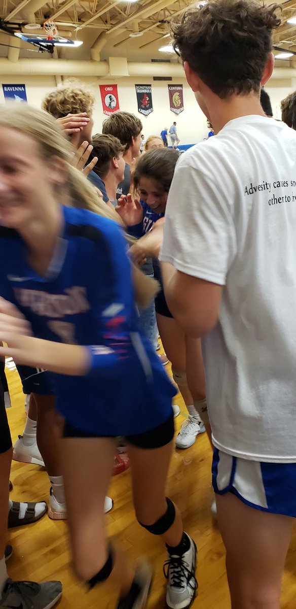 BarbGentrup's tweet photo. Gibbon Pride on display at the volleyball game! Great win Lady Buffs! Homecoming week 2019 in full force! #GHSBuffs #gpsbuffs https://t.co/X6PslWmiVS