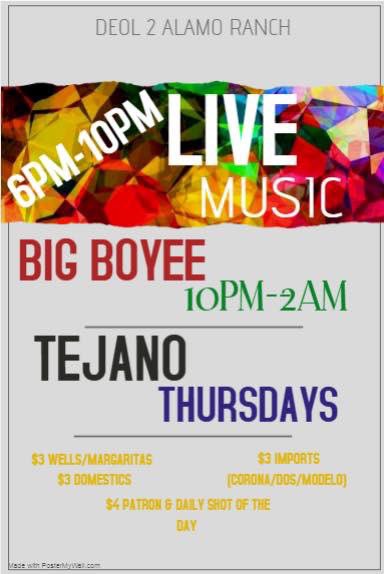 BiggBoyee's tweet photo. 11804 Culebra Join me after the live band for Tejano y Todo from 10pm-2am. #PreFridayThings #Tejano #Cumbia #Top40 #Dance #Freestyle #Booty #OldSchool #HipHop https://t.co/GJiw5w40gt