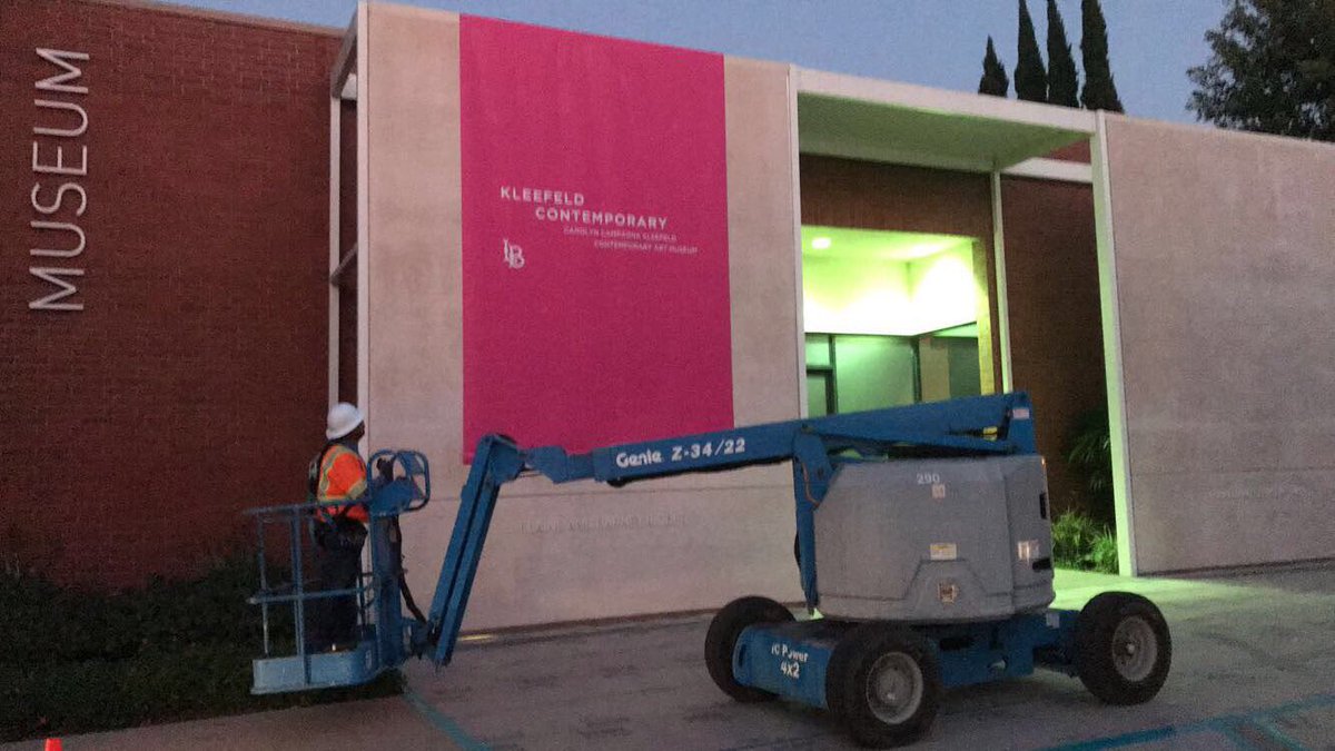 lbcurrent's tweet photo. The Carolyn Campagna Kleefeld Contemporary Art Museum, formally The University Art Museum, undergoing its name change today. 
📷: @MarkALindahl https://t.co/05FSyvOqDH