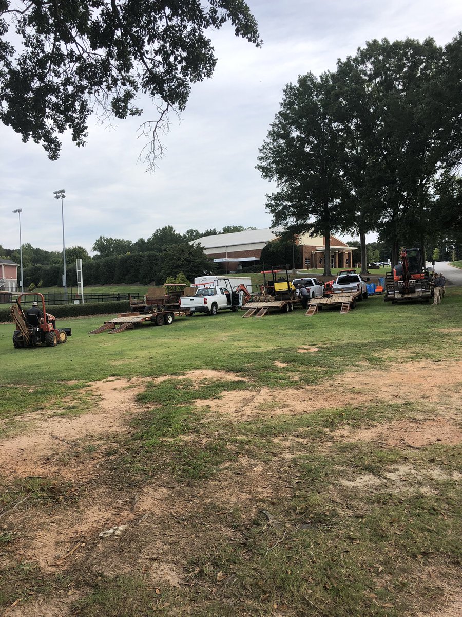envlandgolf's tweet photo. Renovation for @FurmanSoftball starting today. Pretty tight schedule to make it happen for fall ball @david_pitts2 https://t.co/CdskS1Xqsx
