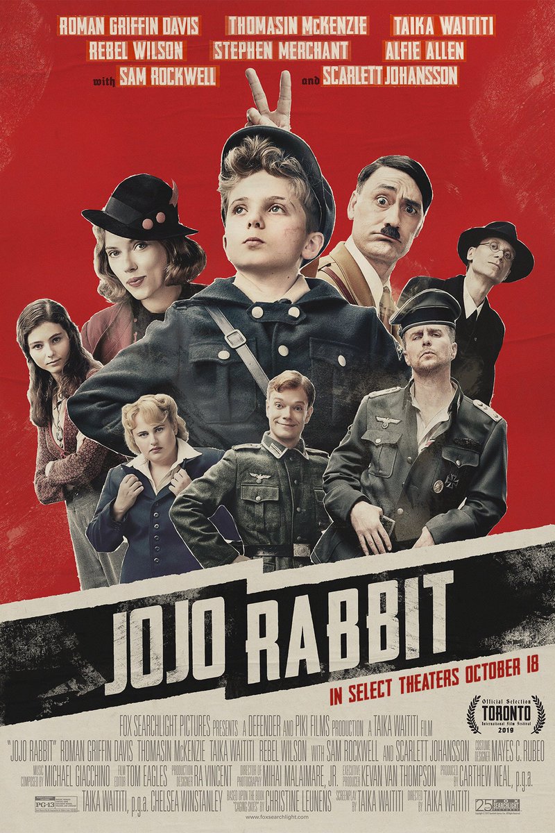 charlydomzz90's tweet photo. #Fandoms vean el nuevo póster de #JojoRabbit
Que pasaría si tu amigo imaginario fuera una versión cómica de Adolf Hitler.
Esta cinta se estrenará en octubre del 2019. https://t.co/lN12qX1Xiy