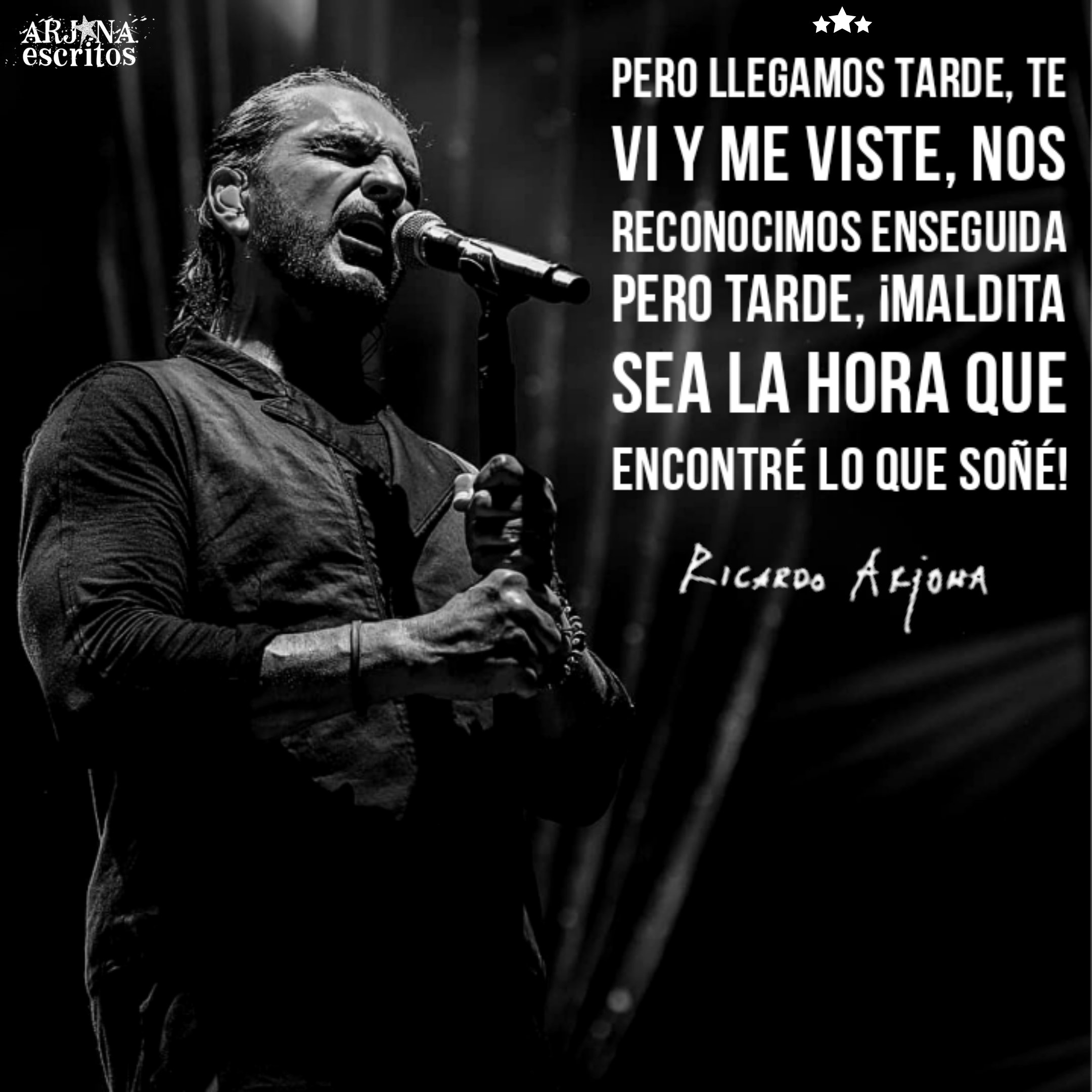 Arjona Escritos on X: Yo te quiero más hoy que te entiendo menos. Tú me  entiendes más, pero me quieres poco. ⋆Eɴ ᴠɪᴅᴀ🎙༄✮⋆ @Ricardo_Arjona   / X