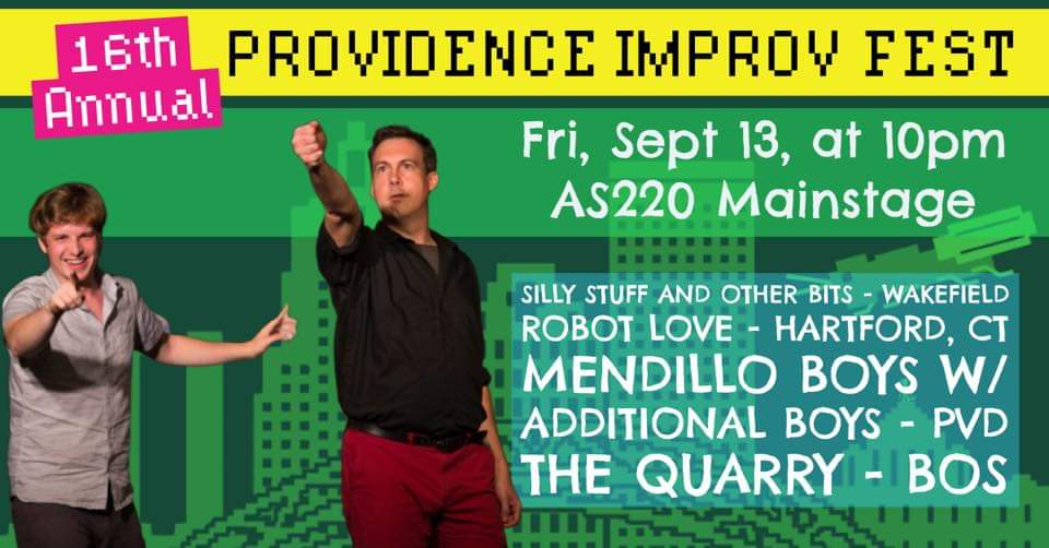 PVDImprovFest's tweet photo. Next Friday night in the Mainstage! Starts at 7 pm

We're at maximum PIF with two theaters full of three show blocks each 🤩 #providence #improv #comedy #festival #wagehouse #improvpig https://t.co/yLYxQKorx7