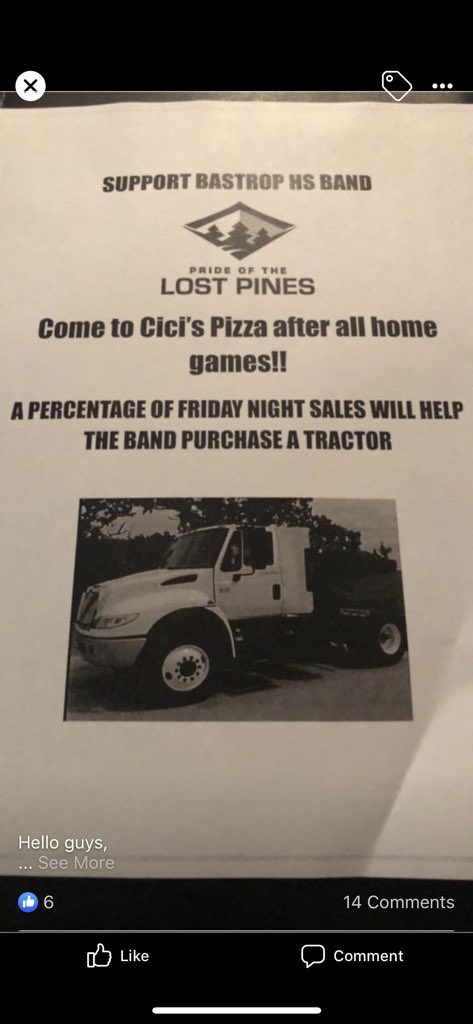 Come out to Cici’s pizza after every home game this season. Some of the profits will go to help the band. Starts next Friday, September 13th