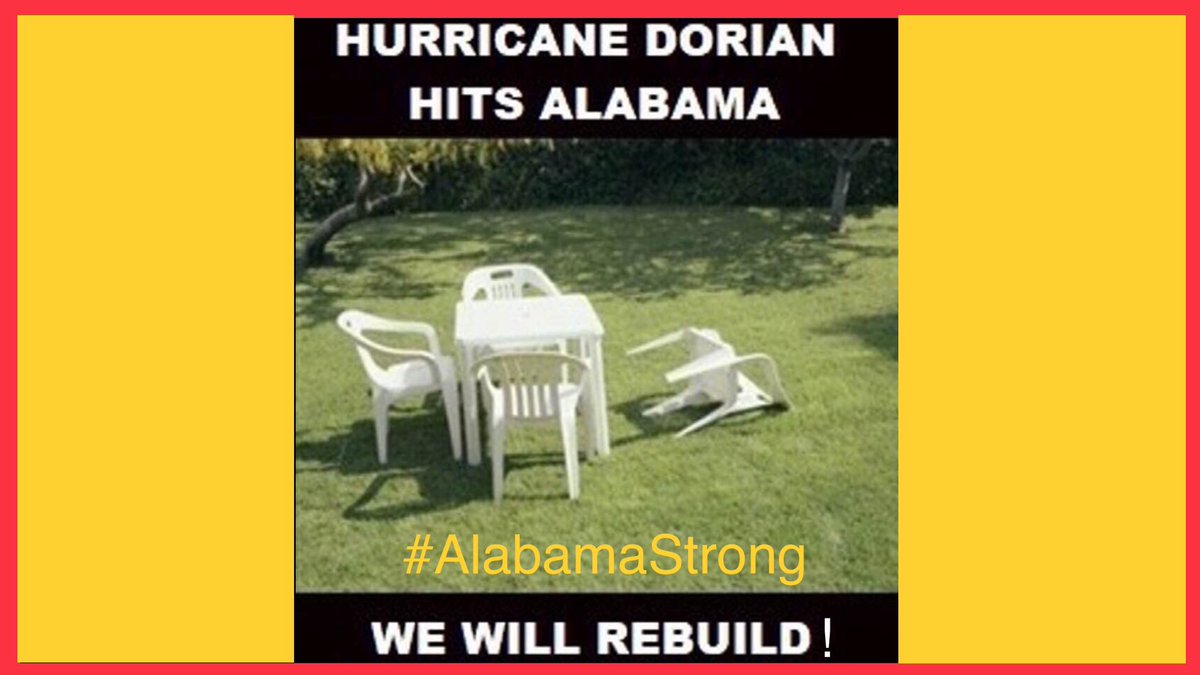JardinAngels's tweet photo. @realDonaldTrump Alabama wants the world to know that
IT WILL REBUILD after being hit by #HurricaneDorian!
#SharpiePresident
#sharpiegate
#SharpieCoverup
#TrumpsAlternativeReality https://t.co/7QGPjteL63