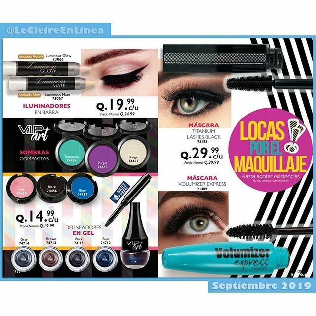 LeCleireEnLinea's tweet photo. Mirada perfecta y seductora con los ILUMINADORES EN BARRA, SOMBRAS COMPACTAS, DELINEADORES EN GEL Y MÁSCARAS PARA PESTAÑAS de la línea V.I.P. ART de LêCleire París.

PROMOCIONES SEPTIEMBRE 2019
#LocasPorElMaquillajeSeptiembre2019

CATEGORIAS
#OfertasEspe… https://t.co/mzj34AQcVJ https://t.co/HtFD0TFqsT