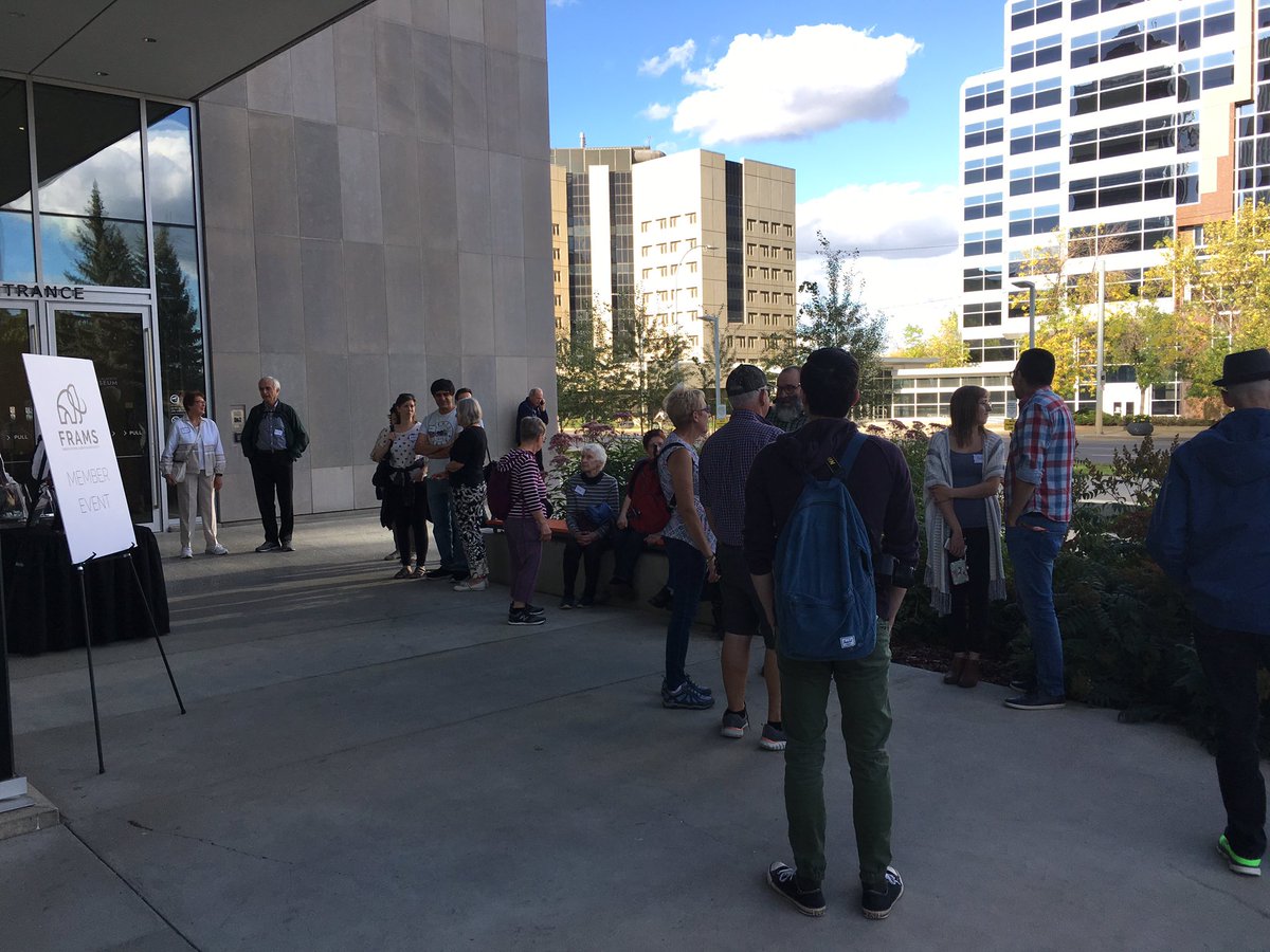 MuseumFriend's tweet photo. Riding the rails to good weather. Our last summer walking tour about to kick off @RoyalAlberta. Checking out #yeg railroad history. #BetterWithFRAMS #yegheritage https://t.co/ai8VYT5gmb