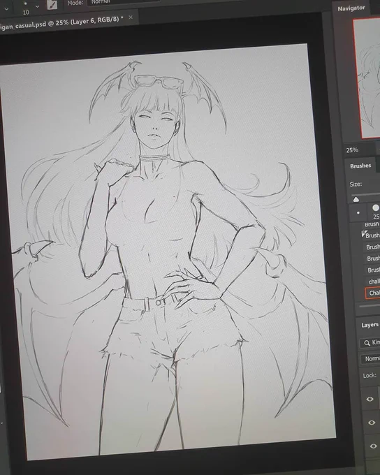 Current #wip can you guess who? ?? 
•
#capcom #darkstalkers #sketch 