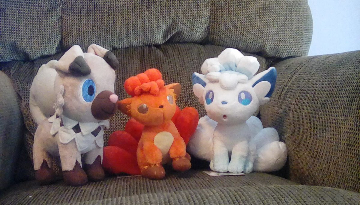Scarlie_V's tweet photo. I thought itwould be fun to do a #ThrowbackThursday here’s my first 2 #vulpix plushies they’re from the Pokémon center website I got them on June 15 2017 i also got a #cute Rockruff plushy I had no idea this was the start ofthe Vulpixobsession ❤️ #vulpixlove #pokemon #vulpixplush https://t.co/okzBvCTsuc