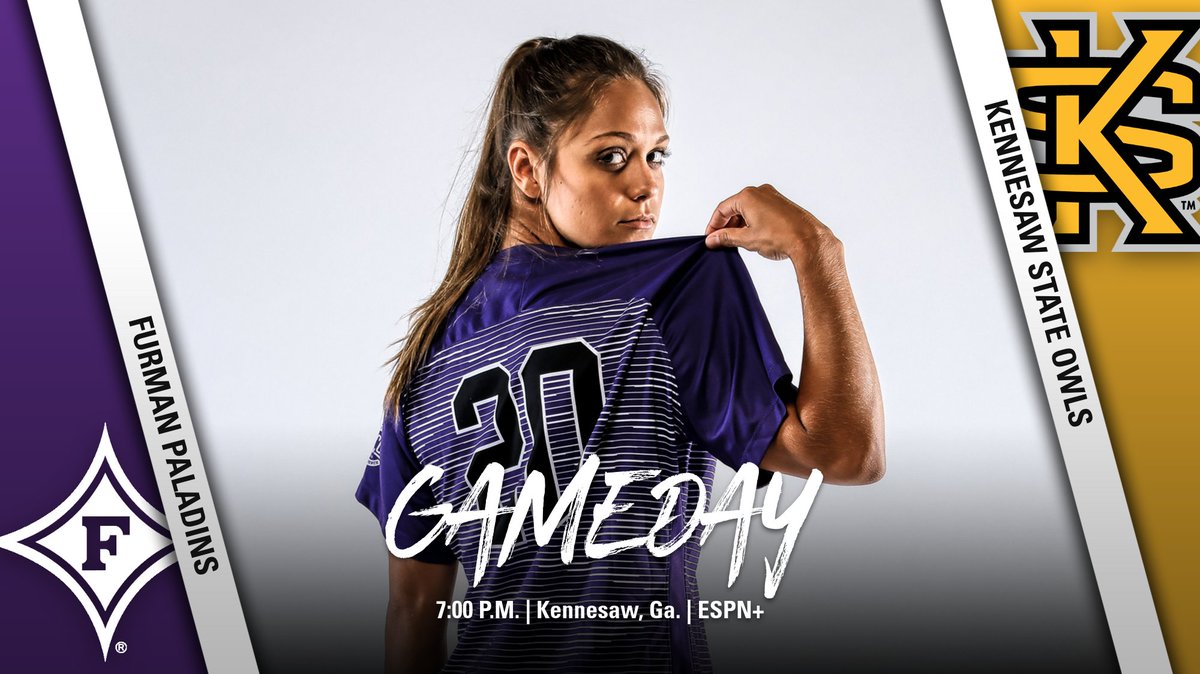 FurmanWSoccer's tweet photo. It's GAMEDAY!!! Watch us on ESPN+!

⚽️ @KSUOwlsSoccer 
📍Kennesaw, Ga.
⏰ 7:00 p.m. 
📺https://t.co/amvepJdIVI
📊https://t.co/NaMzqYfGTm
#Furman https://t.co/O2cMV7LhX8
