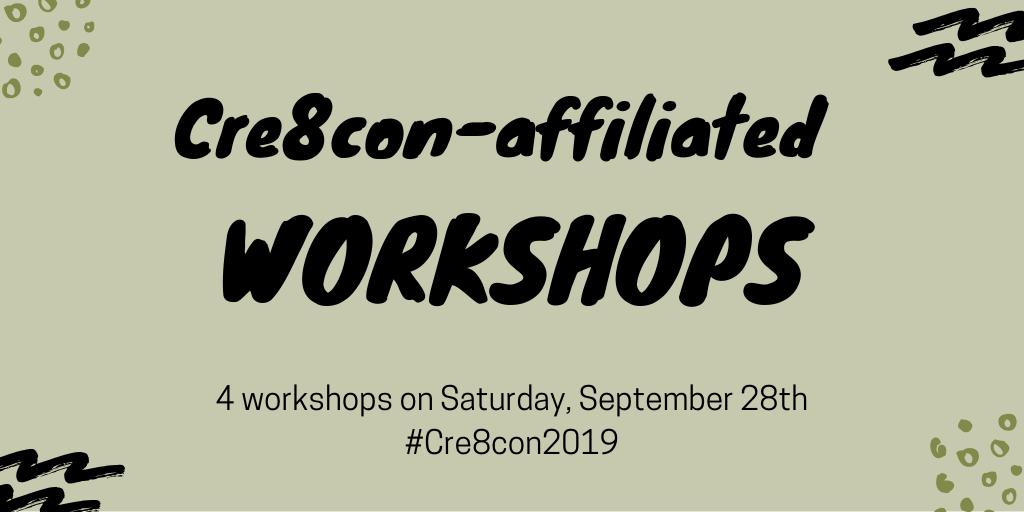 Cre8Con's tweet photo. Can't get enough of the 2019 Cre8con? We've added 4 workshops on Saturday 9/28. Pick and choose your experience!

NOTE: registration for the main Cre8con event DOES NOT INCLUDE workshop admission/registration.

#Cre8con2019 #PotlandCreativeConference https://t.co/kzIXlVG5k2 https://t.co/Cp2CLo3ptC