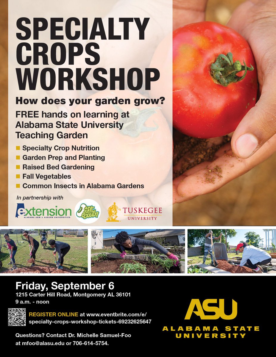 Join us <a href="/alabamastateu/">Alabama State</a> Friday at 9 am. Get growing!