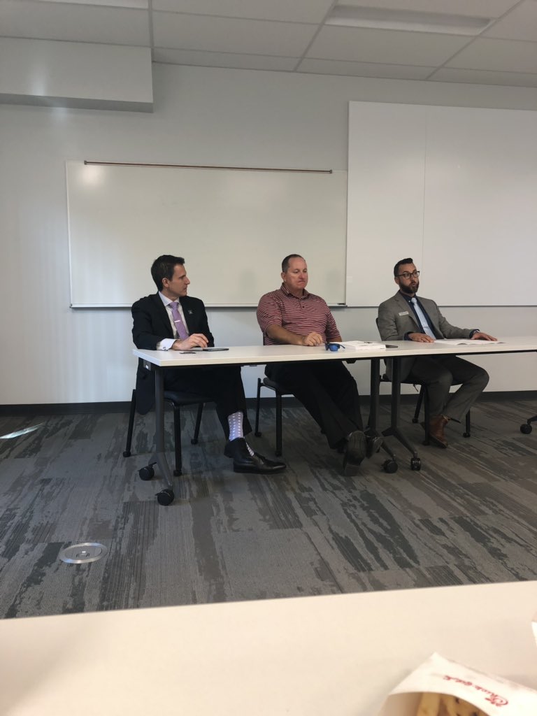 MelLightfoot's tweet photo. Thank you Dr. Allan Markley, Dr. Matthew Tarwater and Dr. Kenny Rodriquez for spending your time, information and knowledge with our class. @BryanMcDonaldPD @krodrequez @MarkleyDr @LoneJackC6_Supt #ucmoedlead https://t.co/KBN50VS4hf
