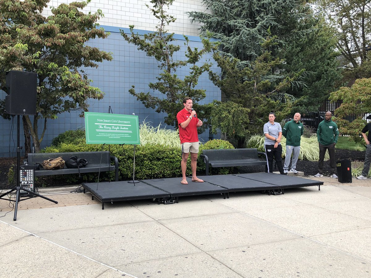 NJCUAthletics's tweet photo. We thank @jordypagano, former @RUWrestling standout, for sharing his experiences as a @Soles4Souls volunteer to the students at todayβs #WelcomeBackRally. Tremendous message which resonated with us all!
We Are #JerseyCitysTeam https://t.co/VC16mqu2Fa
