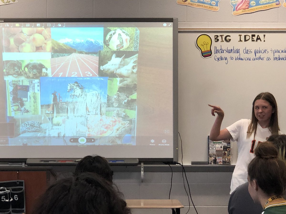 TeenTeacherLA's tweet photo. Today the first round of #English9Krupp students presented their #writersnotebook covers through the use of our document camera.
Great job, everyone! I am looking forward to more presentations during the Orange class periods tomorrow! 📓 #OtsegoKnights #FirstPresentation https://t.co/RHWYLbcBO9