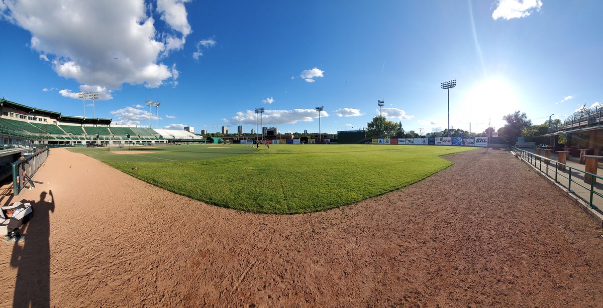 Great Day for baseball. As the Trappers take the field.