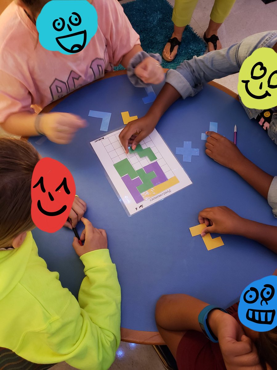 TRocks101's tweet photo. Started the year learning how to work in groups with an exploring pentominoes activity. The Ss called it a Tetris challenge, so fun!! @TabbMSfamily  #mathinstruction #engageYCSD #mathYCSD #tigersYOUnite https://t.co/XWVot9NGzD
