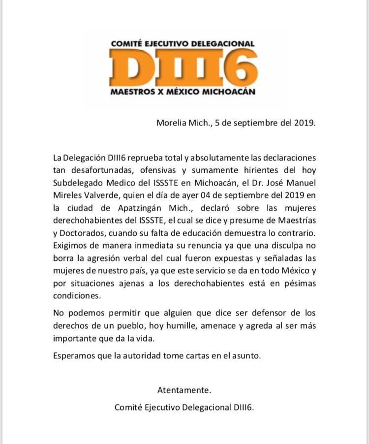 miguelcaniza29's tweet photo. Nuestro apoyo total a las compañeras de #Michoacán! 
#CeroTolerancia para la discriminación en contra de las #Mujeres. https://t.co/MT1qlRgSB5