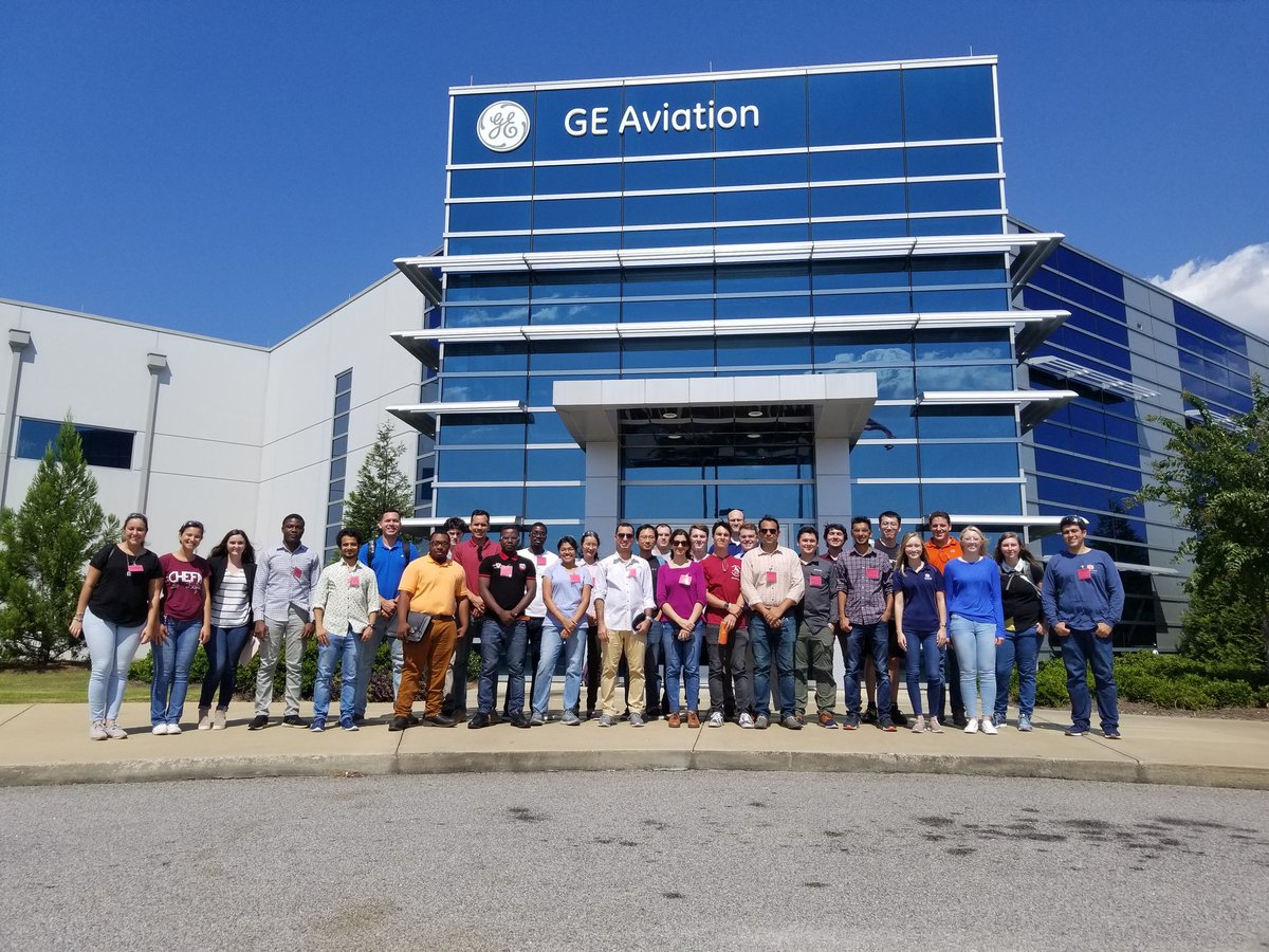 shpe_au's tweet photo. Glad to have the opportunity of taking such a big group of students from @AuburnEngineers to the @GEAviation plant in Auburn, received by Jesus Molina! Impressive additive manufacturing plant! @AuburnU @SHPE @shpe_au  @SHPE_Region5 #3Dprinting https://t.co/kvUEvCKKGM