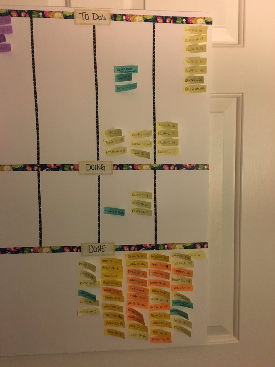 thejaxmcqueen's tweet photo. Still more stickies up top than Iโd like, but progress! #hb90 #hb90method #kanban #amwriting #amrevising https://t.co/NJFON11WJZ