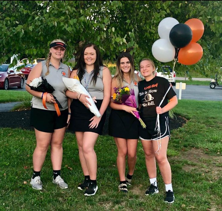 LburgTigers's tweet photo. Varsity Girls Golf gets a big win on Senior Night by defeating Batesville 207-220!  Congrats to our seniors! https://t.co/y7QB9M5133