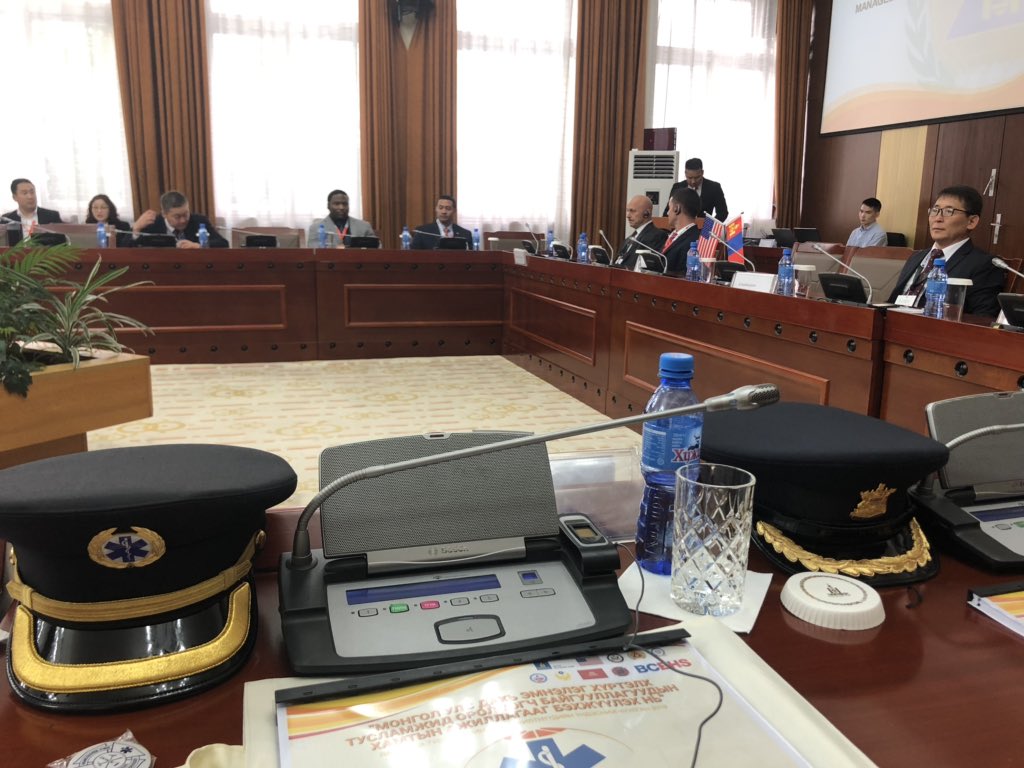 DuncanMcConnel1's tweet photo. Today we begin the Mongolian Emergency Medical Society National Symposium at the Government Building. Looking forward to international collaboration in Mongolia and abroad. @Griffith_Health @Griffith_Uni #emsdevelopment #paramedicine #BCEHS #VancouverFireandRescue https://t.co/Ue0TLntAal