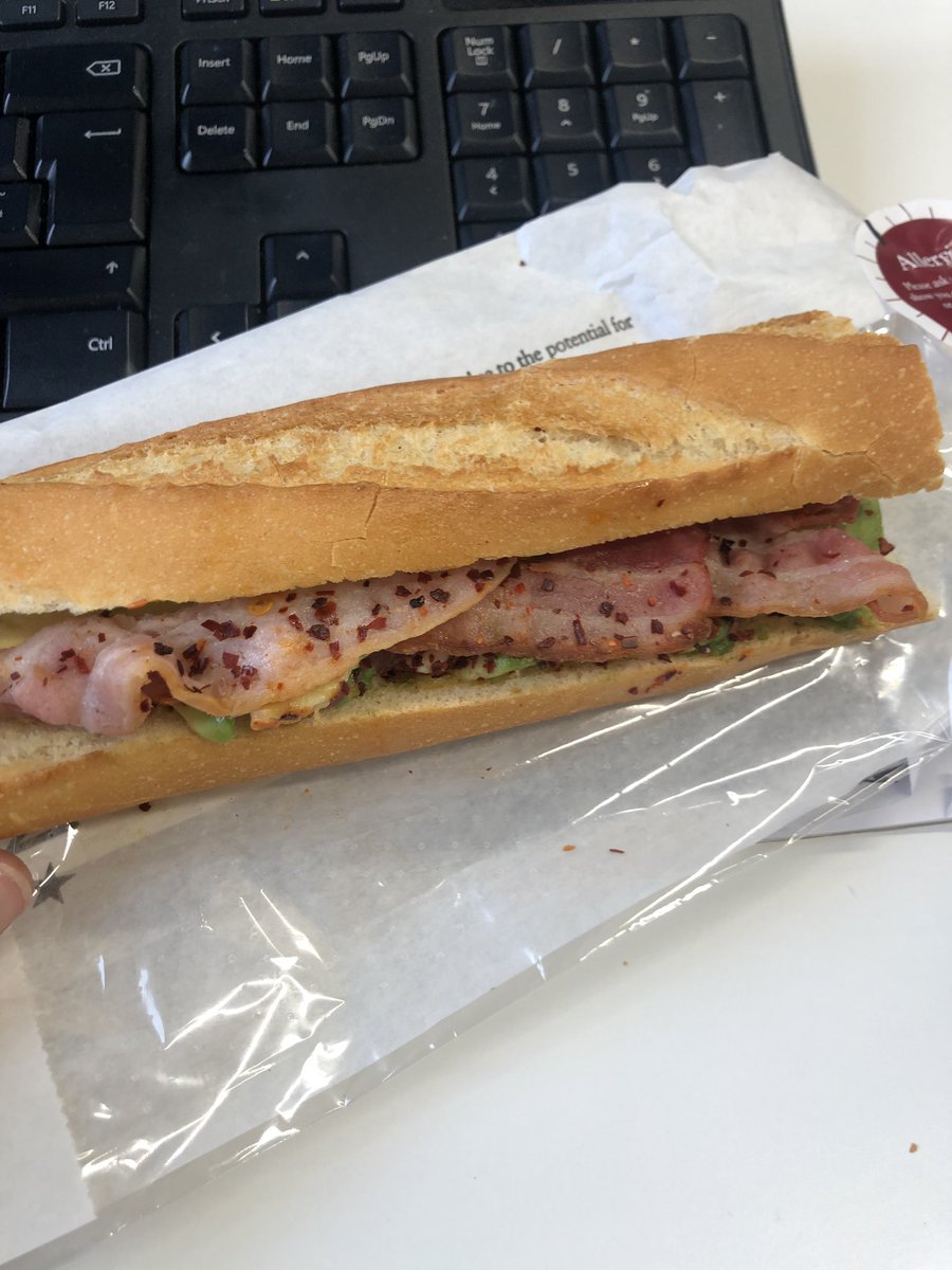 NaylorSarah's tweet photo. Is this some kind of a sick joke @Pret !? When it said bacon and avocado I expected equal measures! Not just the bacon I could see through the packaging #pretgonewrong https://t.co/sqAd1e240e