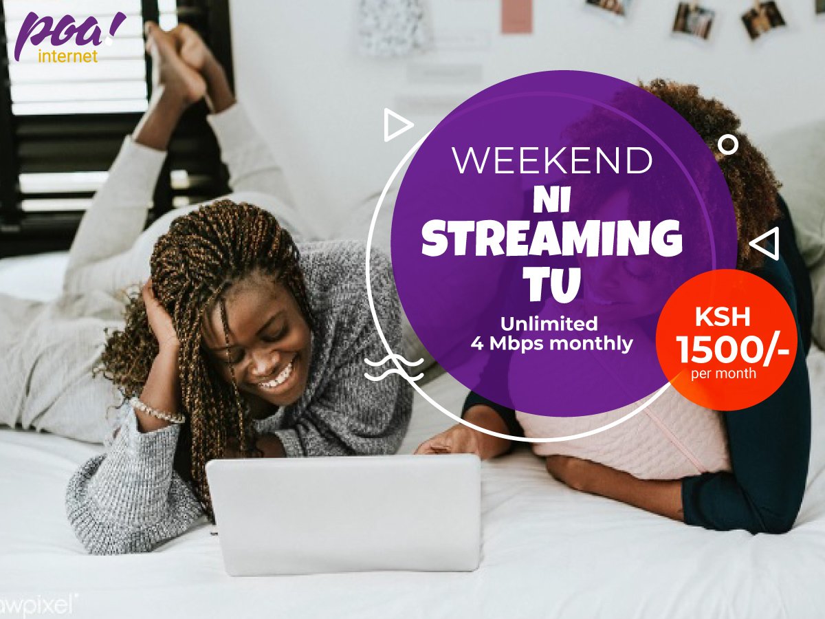 poa_internet's tweet photo. Weekend inaanza leo, This Weekend mnastream movie gani? Unlimited streaming the whole month ni Ksh 1500/- Usiboeke, Connect leo #Tukopoa #weekendpoa https://t.co/L13igBjm5K