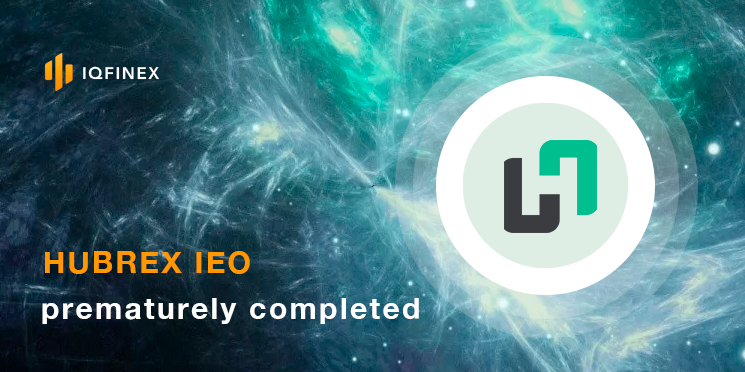 The first IEO has successfully completed. HUBREX project finished  IEO on 06.09.19
September 9th starts the opening of trading on HUBR/ETH trading pair. 
Learn more about the Hubrex project - hubrex.io

#IQFinex #cryptocurrency #Exchange #news #IEO