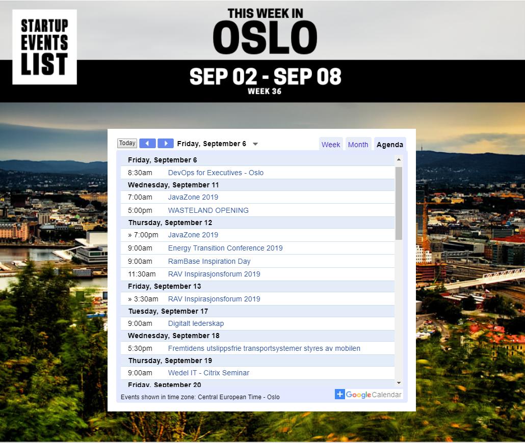 Startup Events List - Oslo tweet media
