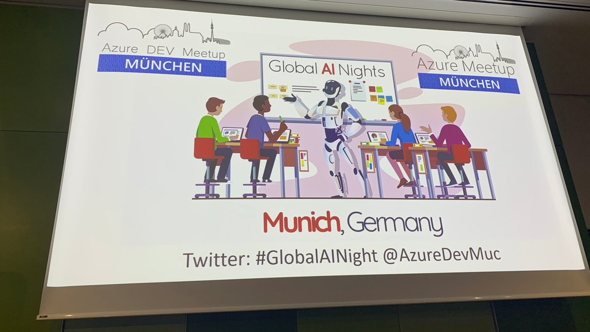 clemenssiebler's tweet photo. Thanks to everybody who showed up to the #GlobalAINight in Munich last night and thanks a lot to @AzureDevMuc for organizing this fun and insightful community event! Hope to be part of it again soon! https://t.co/pMvbCkxQN3