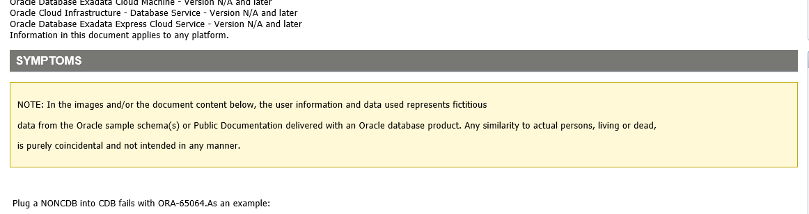 DirkNachbar's tweet image. Seems that some people from My Oracle Support got a sense of humor, Movie Fictitious Disclaimer in My Oracle Support Notes 😀 #myoraclesupport #oracle #YouMadeMyDay