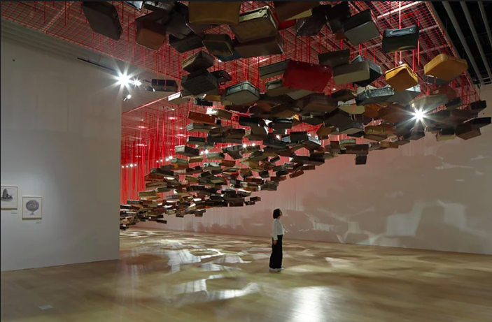 _payaluttam's tweet photo. Berlin-based #ChiharuShiota talked to me about surviving cancer, studying under #MarinaAbramovic and stepping outside her body https://t.co/EOXorHUXZs. Her immersive installations are on view at her largest show to date 
@mori_art_museum  #retrospective #installationart #tokyo https://t.co/D9eZFoSESX