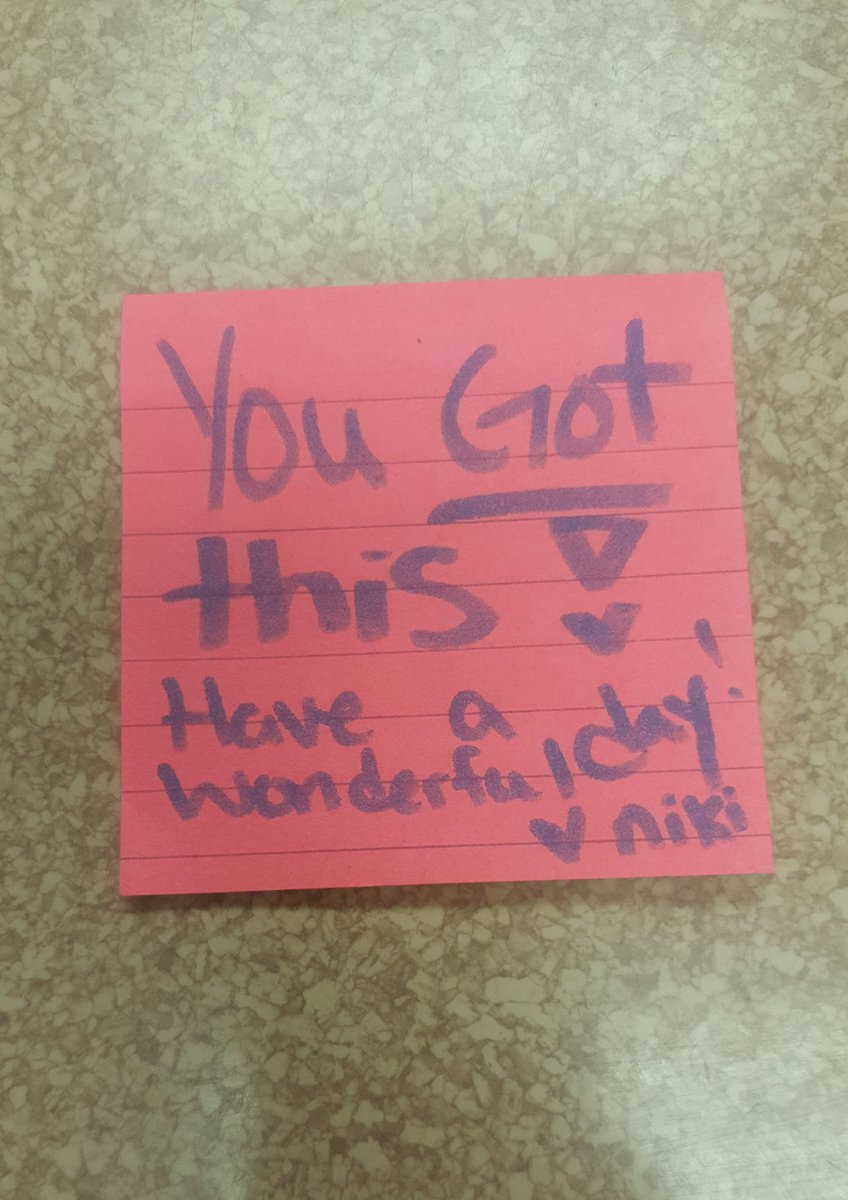AshleyPineda321's tweet photo. When your fellow intern knows you have a crazy few weeks of assessments/meetings ahead and leaves you a note of encouragement #JustWhatINeeded #ThatInternLife #NewSchoolPsychologists #WeGotThis https://t.co/G1dimI4EJG