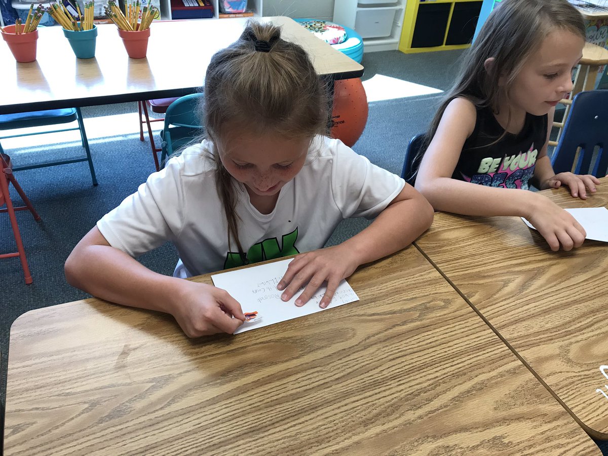 LButtry1's tweet image. Thanks to Postmaster Chuck Rutschke for visiting our class today! We stamped and postmarked our friendly letters,  and learned where the letters will go after sending them off. #connectses #bulletpride
