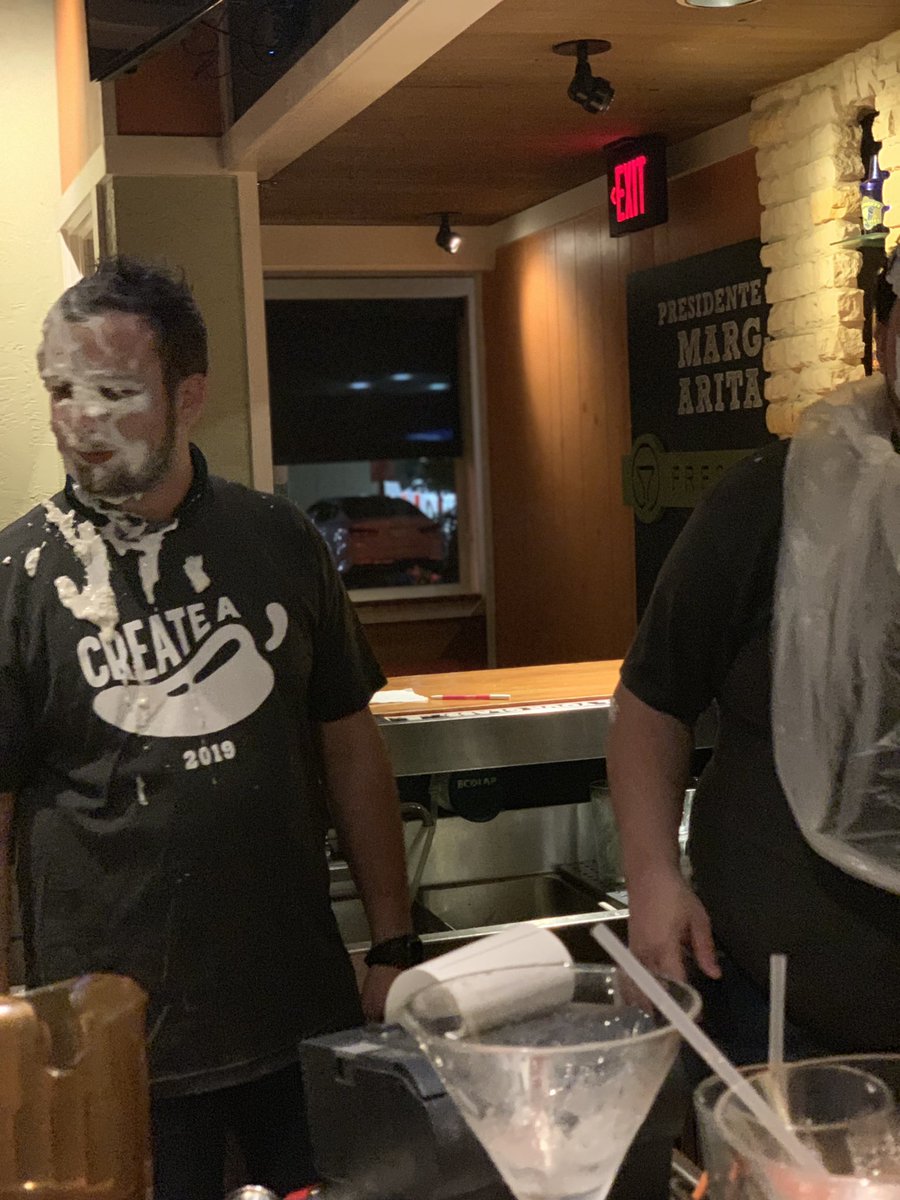 abcchilis's tweet photo. What a night! Our regulars really got a kick out of getting back at Casper, myself, & the bartenders tonight with pies! #teamForney raising money for #stjude!
@chilisdave @Ernest___Perez @bert2414 @seanwinters21 @sarahmalford05 https://t.co/3EGwpLmOxk