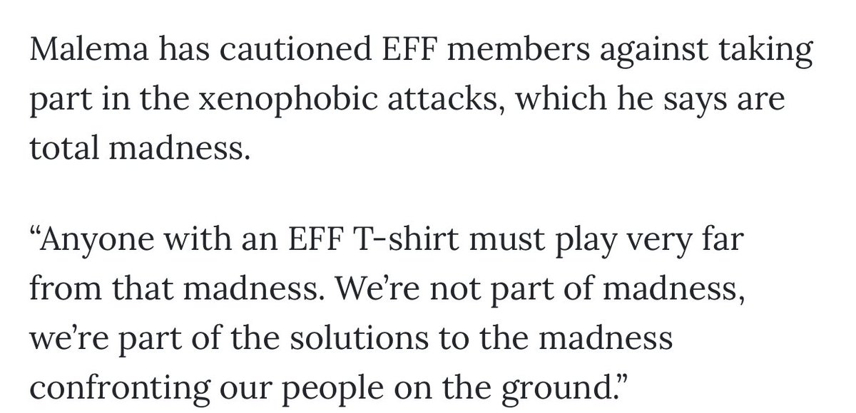 GardeeGodrich's tweet image. #NotInOurName Not a single ⁦@EFFSouthAfrica⁩ member should partake in the senseless killings and looting in the so-called #XenophobicAttacks #FightersLetsRise against this madness of criminality !!!